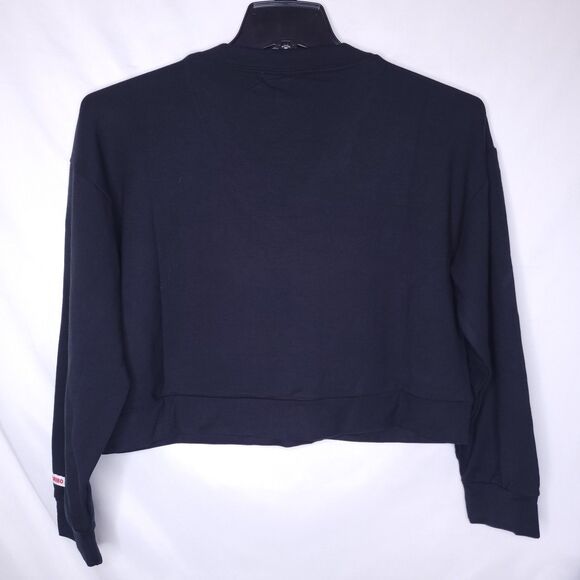 Haribo Sweatshirt Womens Large Black Cropped Fleece V Neck - Picture 5 of 11